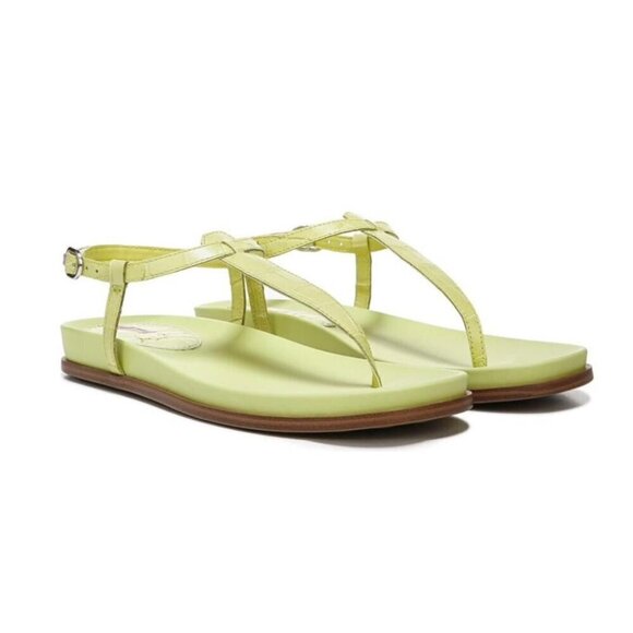 Sam Edelman Womens Kiwi Green Naomi Leather T Strap Flat Sandals Sz 7.5 M New - Picture 8 of 13